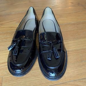 Ann Taylor Patent Leather Tassel Loafer Black Size 11